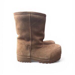 Balenciaga Brown Suede Platform Winter Boots